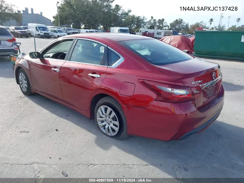 2018 Nissan Altima 2.5 S VIN: 1N4AL3APXJC137428 Lot: 40907509