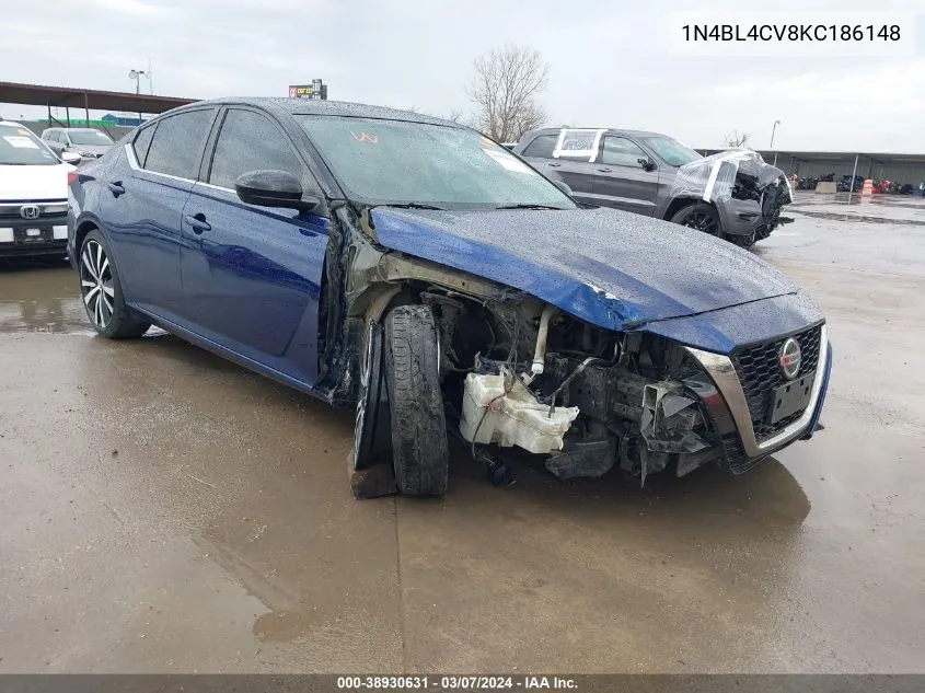 2019 Nissan Altima 2.5 Sr VIN: 1N4BL4CV8KC186148 Lot: 38930631