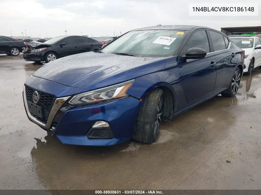 2019 Nissan Altima 2.5 Sr VIN: 1N4BL4CV8KC186148 Lot: 38930631