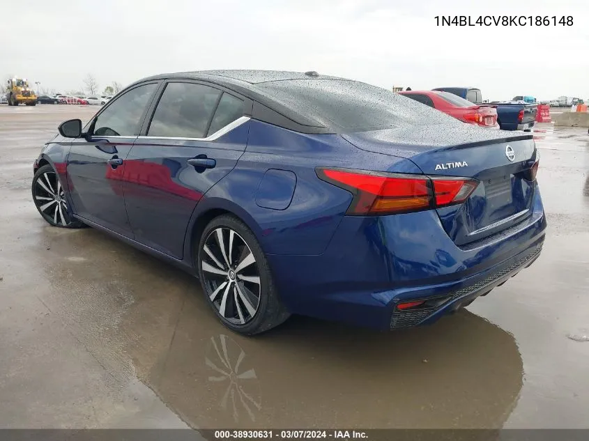 2019 Nissan Altima 2.5 Sr VIN: 1N4BL4CV8KC186148 Lot: 38930631