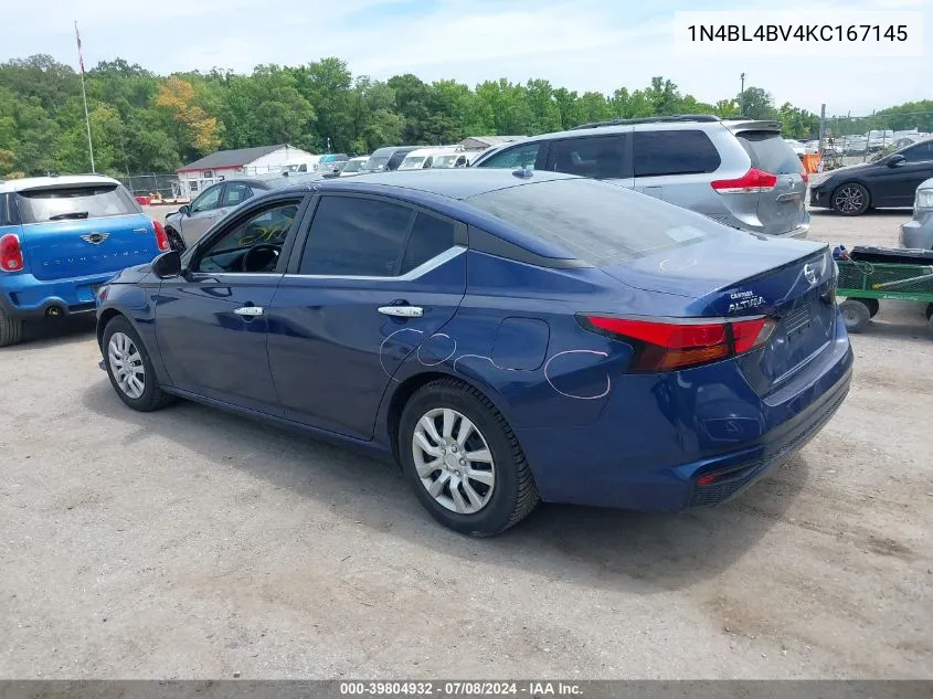 2019 Nissan Altima 2.5 S VIN: 1N4BL4BV4KC167145 Lot: 39804932