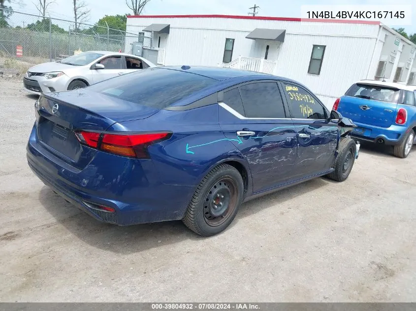 2019 Nissan Altima 2.5 S VIN: 1N4BL4BV4KC167145 Lot: 39804932