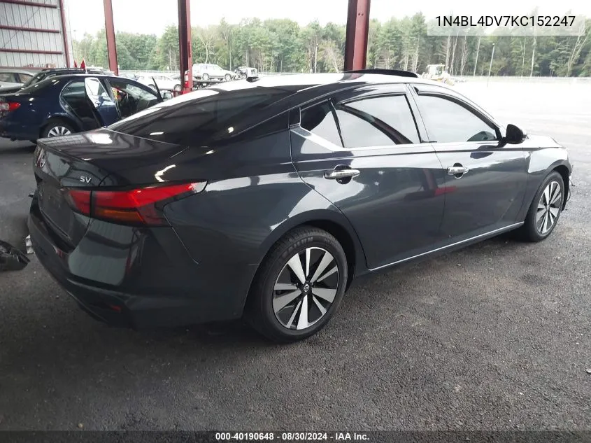 2019 Nissan Altima 2.5 Sv VIN: 1N4BL4DV7KC152247 Lot: 40190648