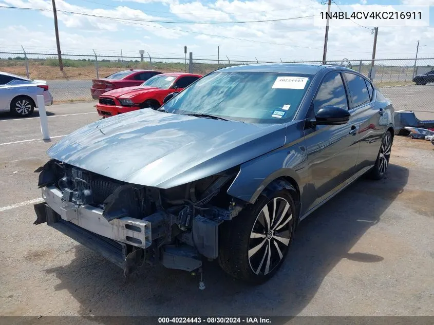 2019 Nissan Altima 2.5 Sr VIN: 1N4BL4CV4KC216911 Lot: 40224443