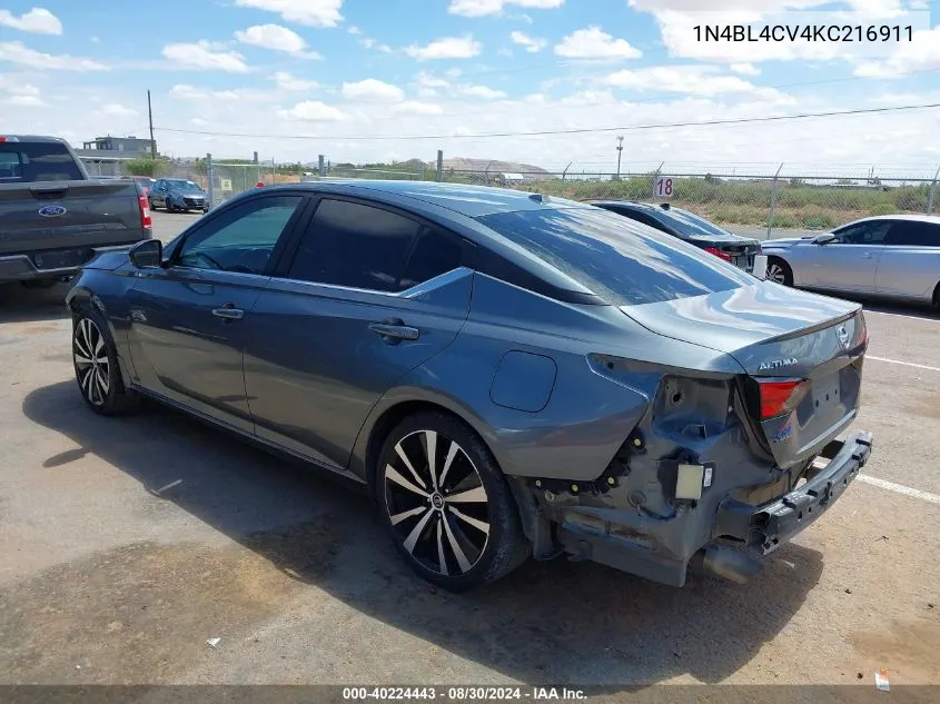 2019 Nissan Altima 2.5 Sr VIN: 1N4BL4CV4KC216911 Lot: 40224443