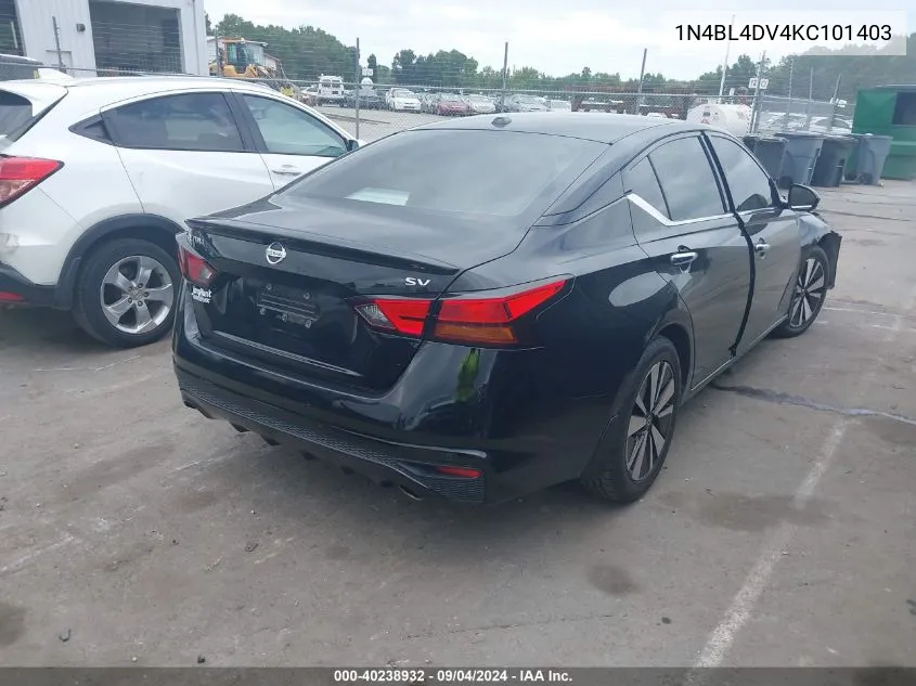 1N4BL4DV4KC101403 2019 Nissan Altima 2.5 Sv