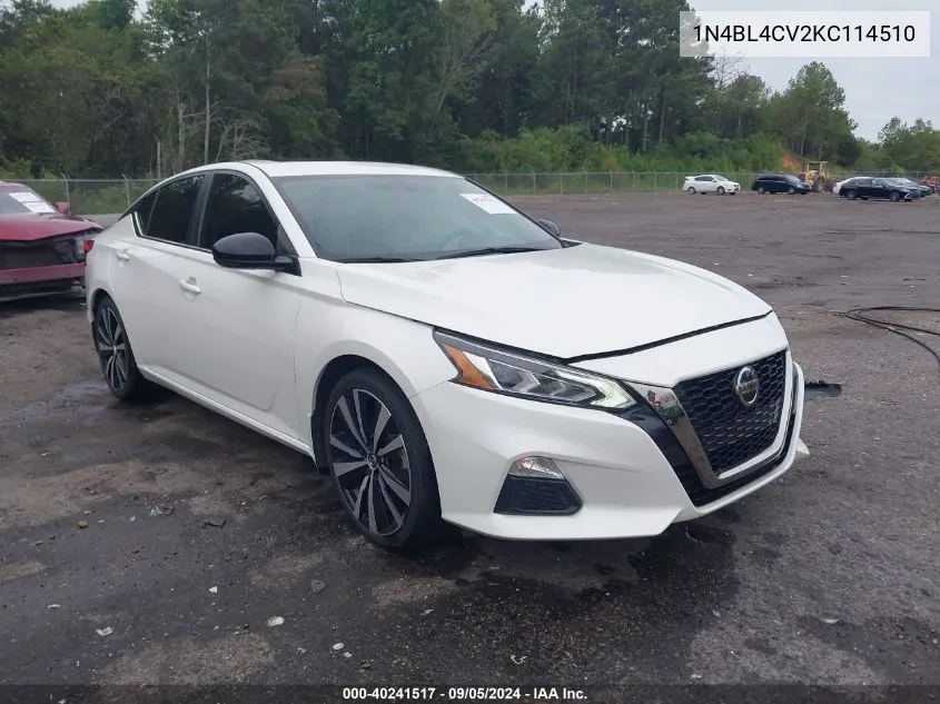 2019 Nissan Altima 2.5 Sr VIN: 1N4BL4CV2KC114510 Lot: 40241517