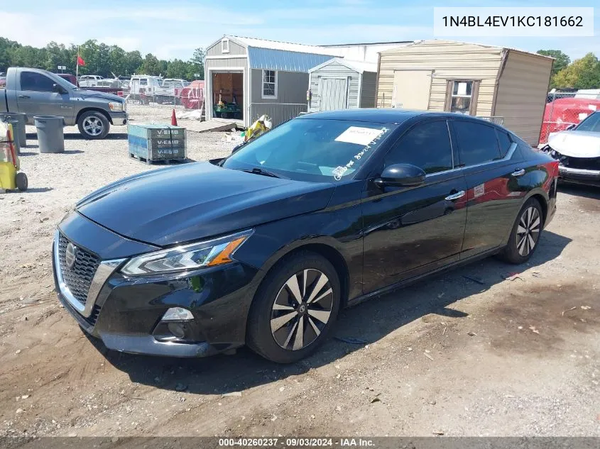 2019 Nissan Altima 2.5 Sl VIN: 1N4BL4EV1KC181662 Lot: 40260237