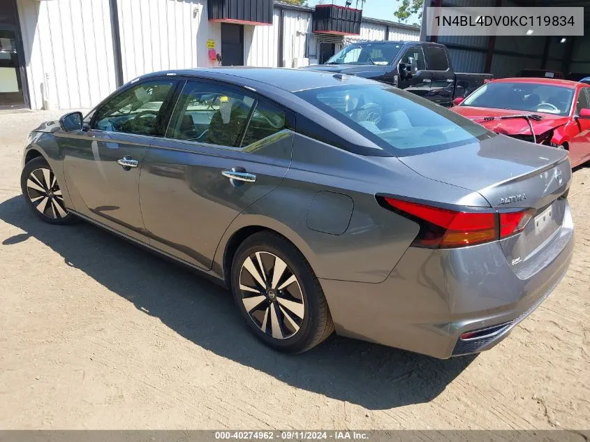 2019 Nissan Altima 2.5 Sv VIN: 1N4BL4DV0KC119834 Lot: 40274962