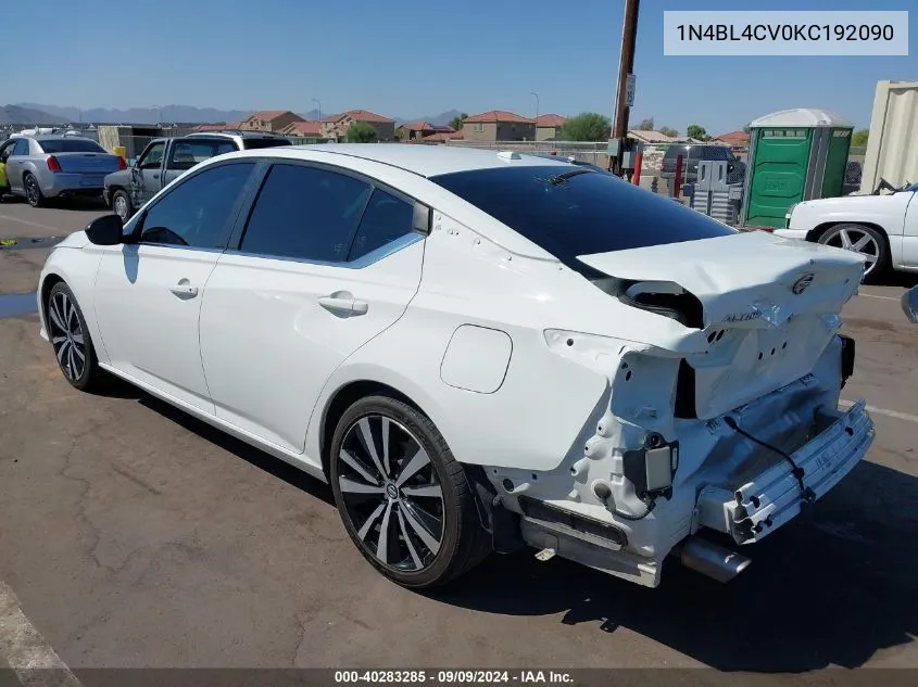 1N4BL4CV0KC192090 2019 Nissan Altima 2.5 Sr