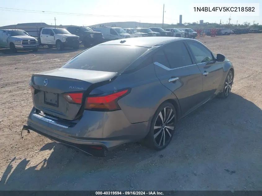 2019 Nissan Altima Platinum VIN: 1N4BL4FV5KC218582 Lot: 40319594