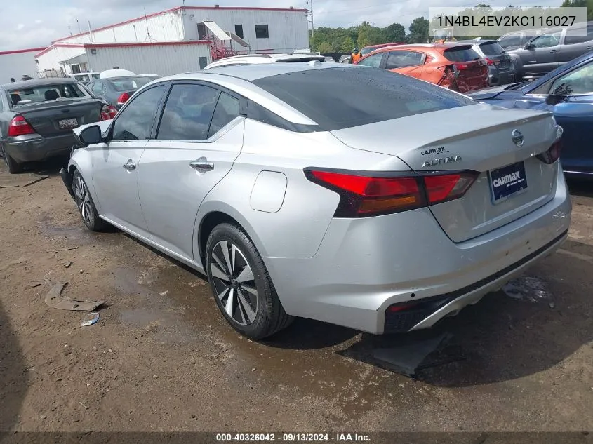 2019 Nissan Altima 2.5 Sl VIN: 1N4BL4EV2KC116027 Lot: 40326042