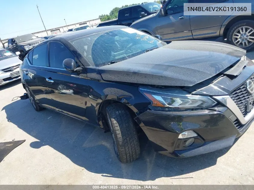 2019 Nissan Altima 2.5 Sl VIN: 1N4BL4EV2KC191360 Lot: 40413825