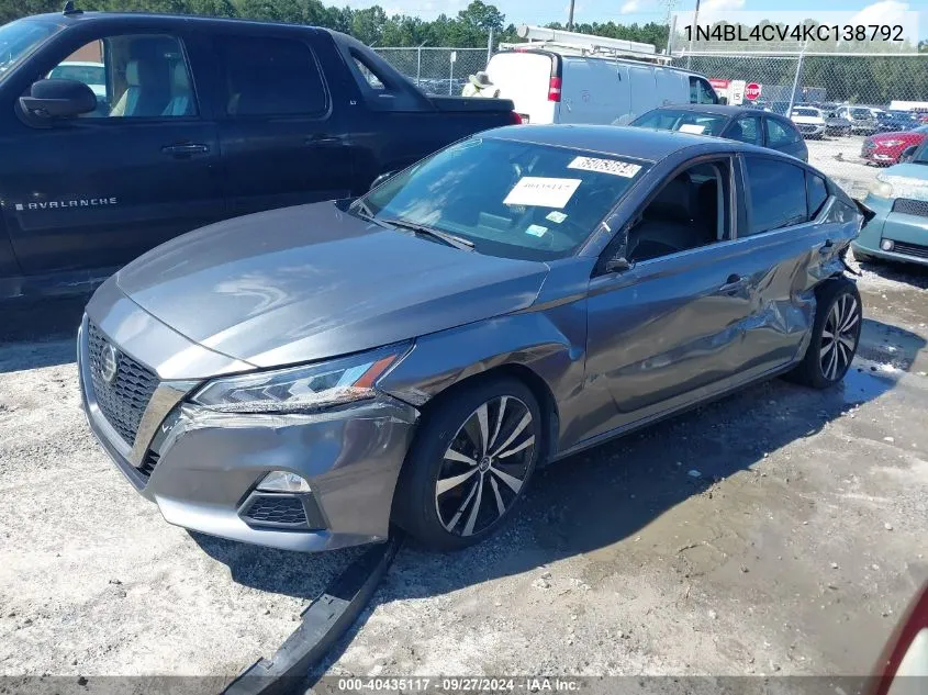 1N4BL4CV4KC138792 2019 Nissan Altima 2.5 Sr