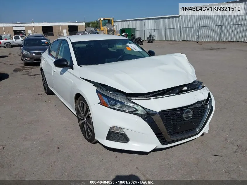 2019 Nissan Altima 2.5 Sr VIN: 1N4BL4CV1KN321510 Lot: 40484023