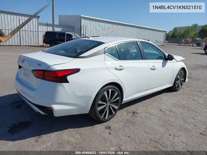 2019 Nissan Altima 2.5 Sr VIN: 1N4BL4CV1KN321510 Lot: 40484023