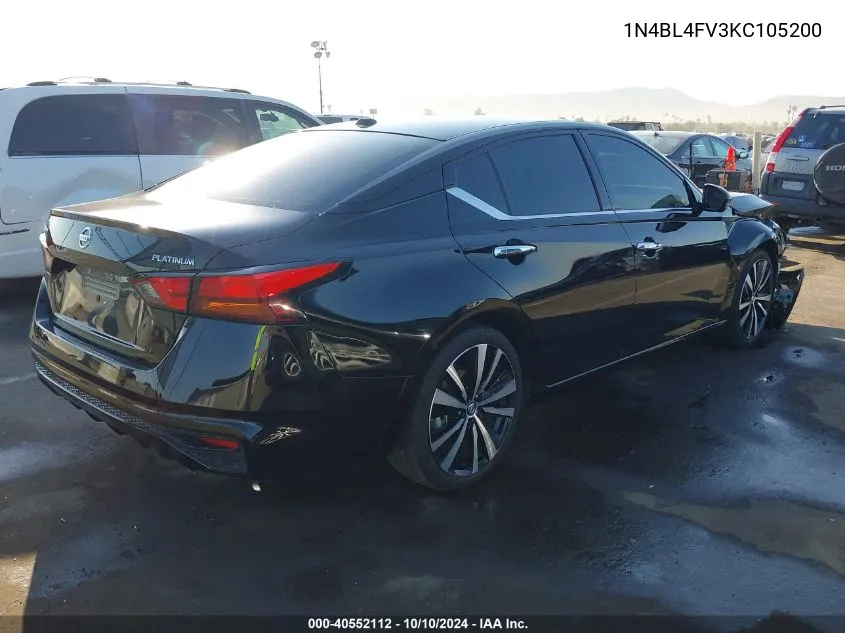 2019 Nissan Altima 2.5 Platinum VIN: 1N4BL4FV3KC105200 Lot: 40552112