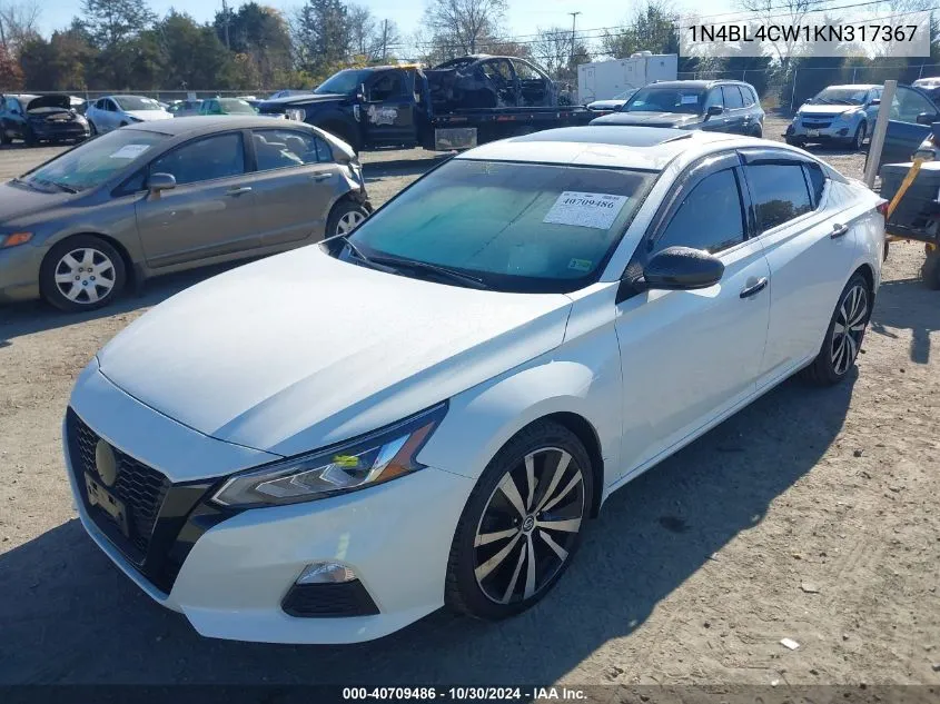 2019 Nissan Altima 2.5 Sr VIN: 1N4BL4CW1KN317367 Lot: 40709486