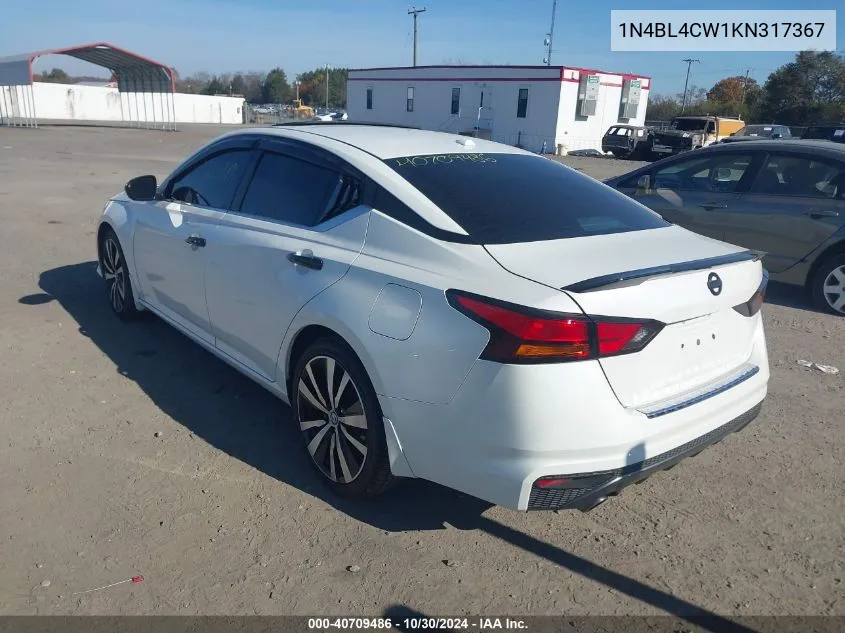 2019 Nissan Altima 2.5 Sr VIN: 1N4BL4CW1KN317367 Lot: 40709486