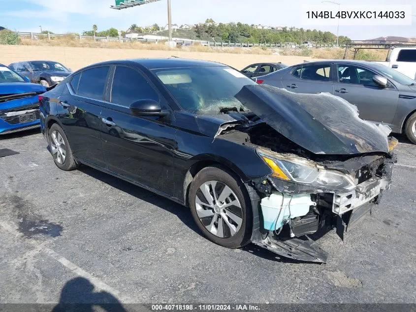 2019 Nissan Altima 2.5 S VIN: 1N4BL4BVXKC144033 Lot: 40718198