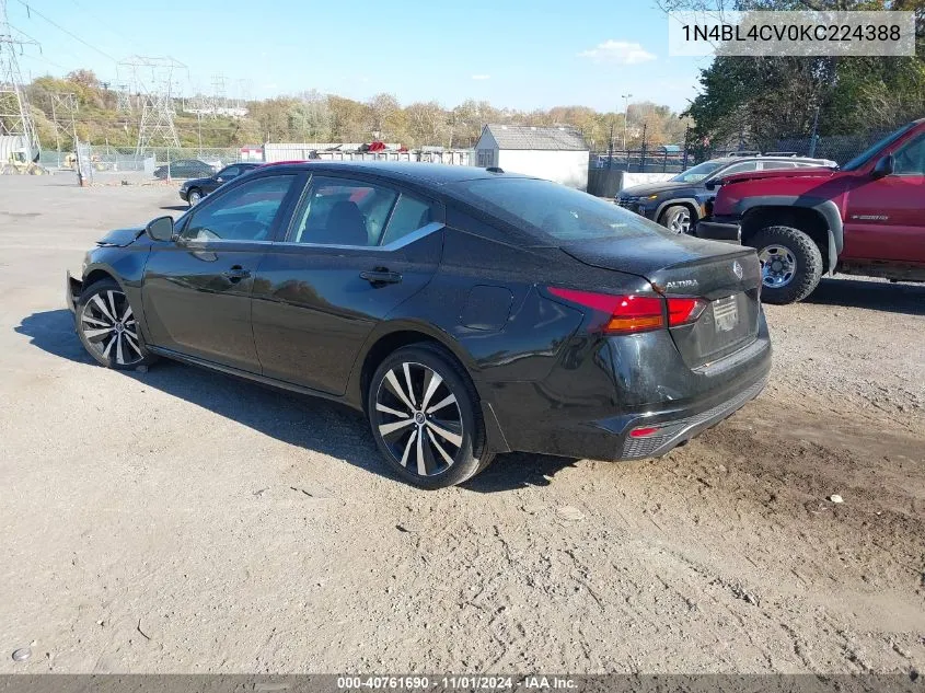 2019 Nissan Altima 2.5 Sr VIN: 1N4BL4CV0KC224388 Lot: 40761690