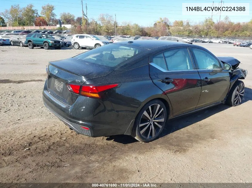 2019 Nissan Altima 2.5 Sr VIN: 1N4BL4CV0KC224388 Lot: 40761690