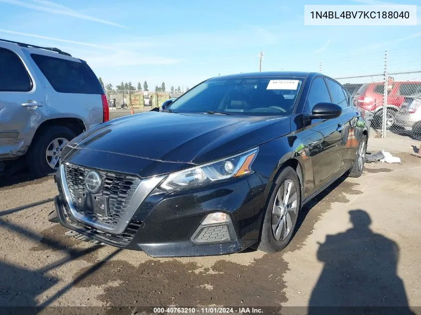 2019 Nissan Altima 2.5 S VIN: 1N4BL4BV7KC188040 Lot: 40763210