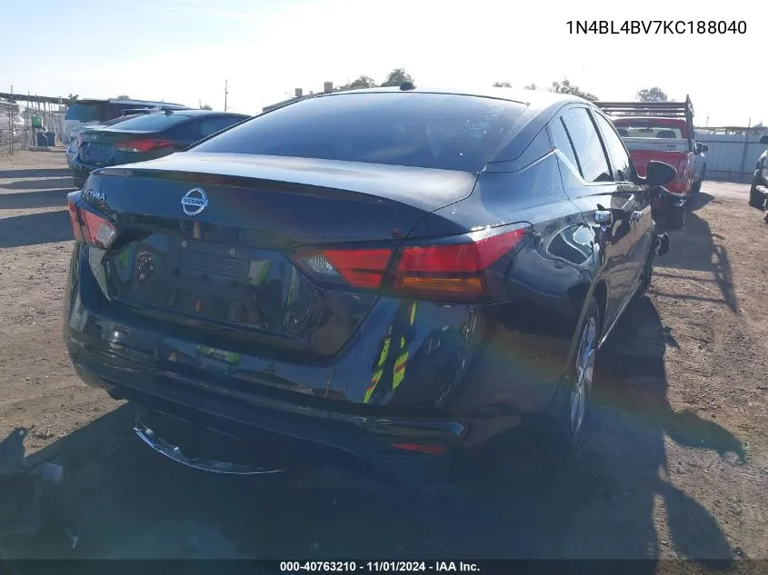 1N4BL4BV7KC188040 2019 Nissan Altima 2.5 S