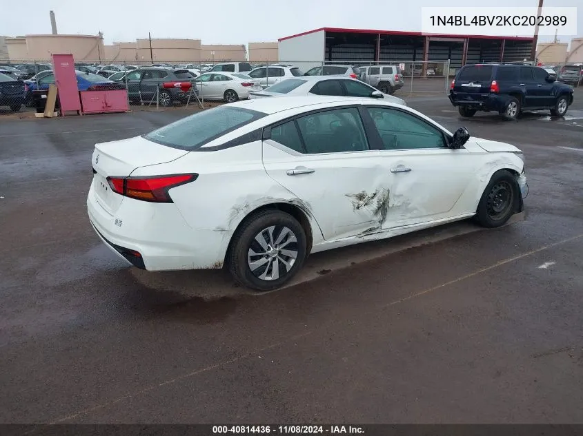 2019 Nissan Altima 2.5 S VIN: 1N4BL4BV2KC202989 Lot: 40814436