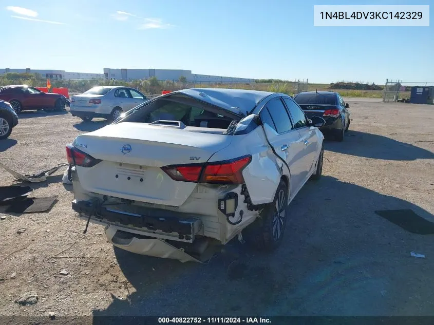 2019 Nissan Altima 2.5 Sv VIN: 1N4BL4DV3KC142329 Lot: 40822752