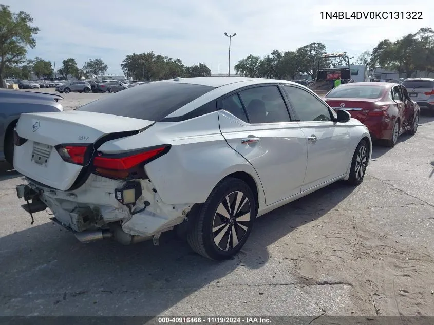 2019 Nissan Altima 2.5 Sv VIN: 1N4BL4DV0KC131322 Lot: 40916466