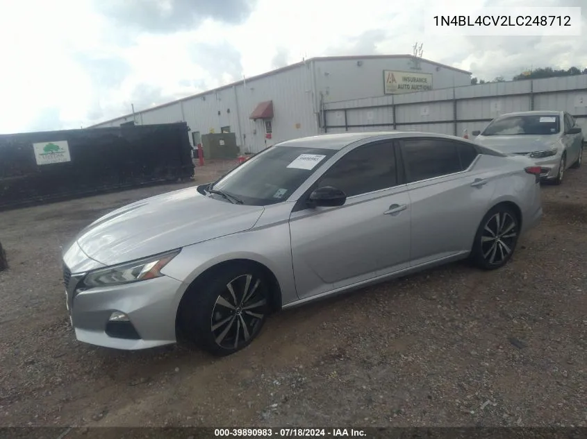 2020 Nissan Altima Sr Fwd VIN: 1N4BL4CV2LC248712 Lot: 39890983