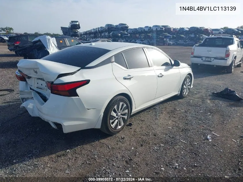 2020 Nissan Altima S Fwd VIN: 1N4BL4BV1LC113139 Lot: 39905072