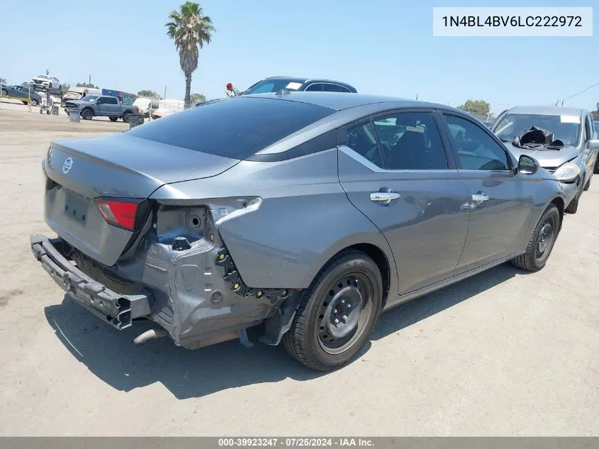 2020 Nissan Altima S Fwd VIN: 1N4BL4BV6LC222972 Lot: 39923247