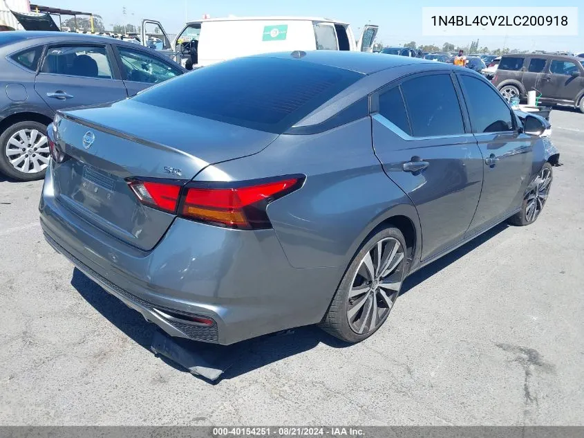 2020 Nissan Altima Sr Fwd VIN: 1N4BL4CV2LC200918 Lot: 40154251