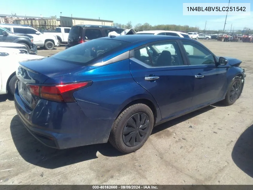 2020 Nissan Altima S Fwd VIN: 1N4BL4BV5LC251542 Lot: 40162660