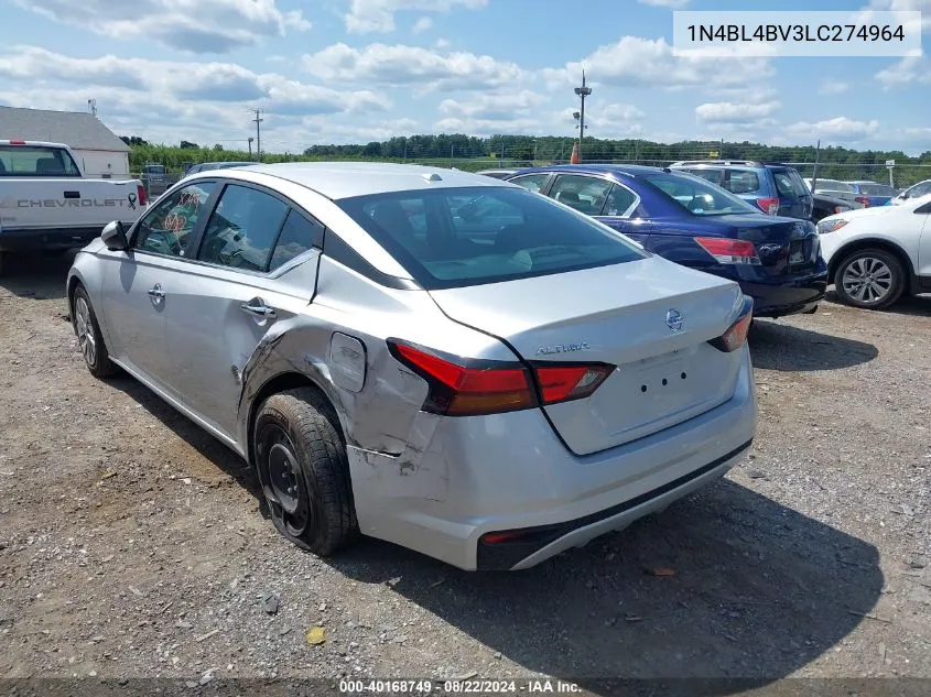 2020 Nissan Altima S Fwd VIN: 1N4BL4BV3LC274964 Lot: 40168749