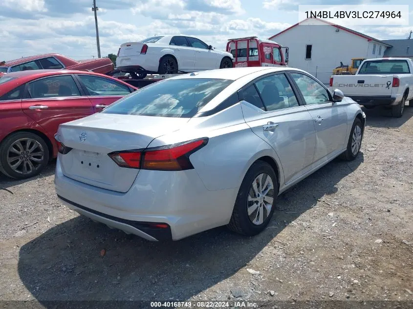 2020 Nissan Altima S Fwd VIN: 1N4BL4BV3LC274964 Lot: 40168749