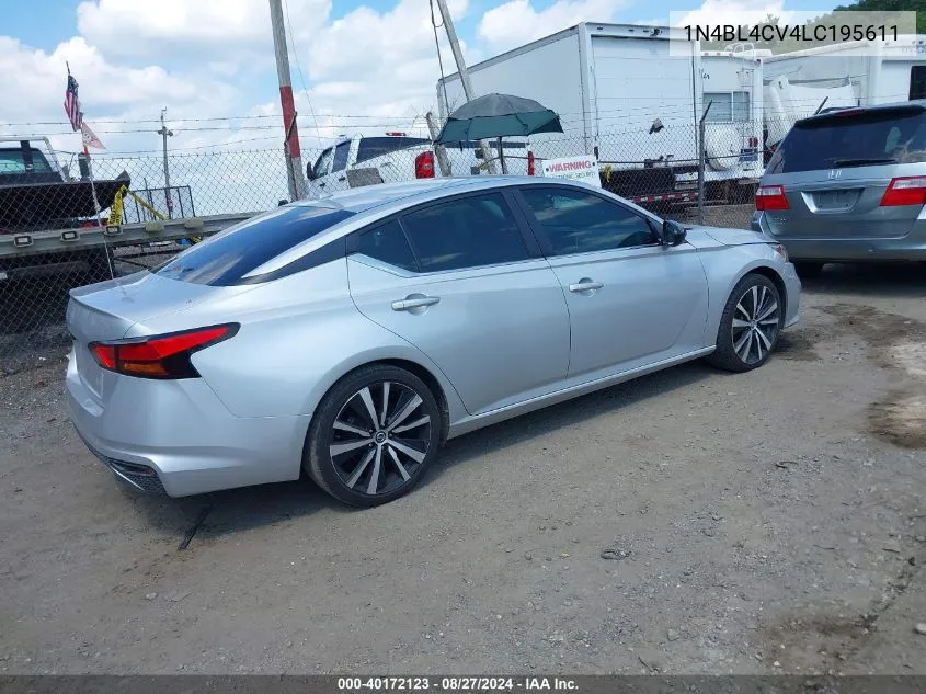 2020 Nissan Altima Sr Fwd VIN: 1N4BL4CV4LC195611 Lot: 40172123