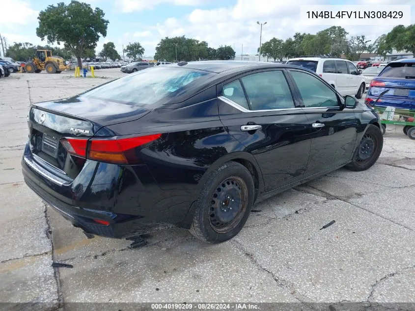 2020 Nissan Altima Platinum Fwd VIN: 1N4BL4FV1LN308429 Lot: 40190209