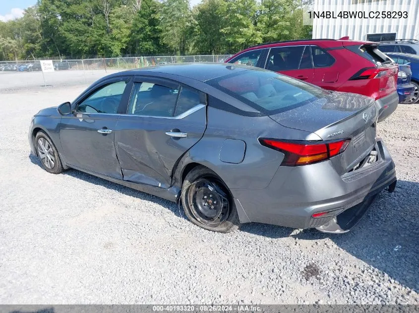 2020 Nissan Altima S Intelligent Awd VIN: 1N4BL4BW0LC258293 Lot: 40193320