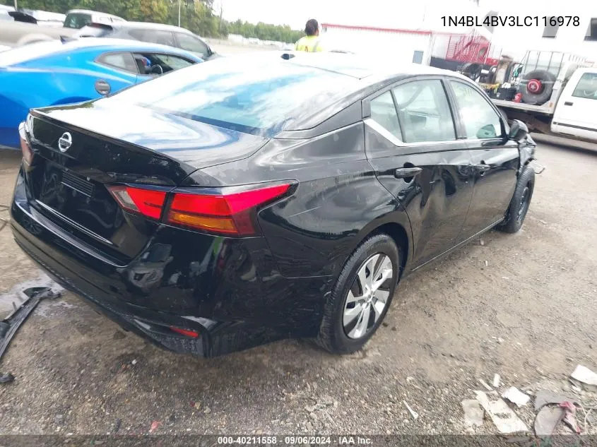 2020 Nissan Altima S Fwd VIN: 1N4BL4BV3LC116978 Lot: 40211558