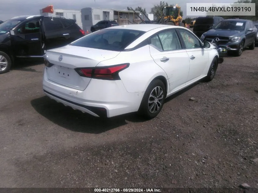 2020 Nissan Altima S Fwd VIN: 1N4BL4BVXLC139190 Lot: 40212766