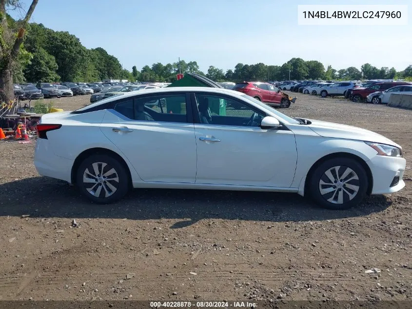 2020 Nissan Altima S Intelligent Awd VIN: 1N4BL4BW2LC247960 Lot: 40228878