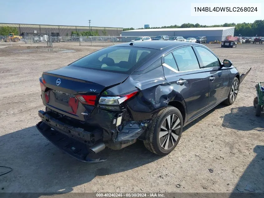 2020 Nissan Altima Sv Intelligent Awd VIN: 1N4BL4DW5LC268024 Lot: 40240245