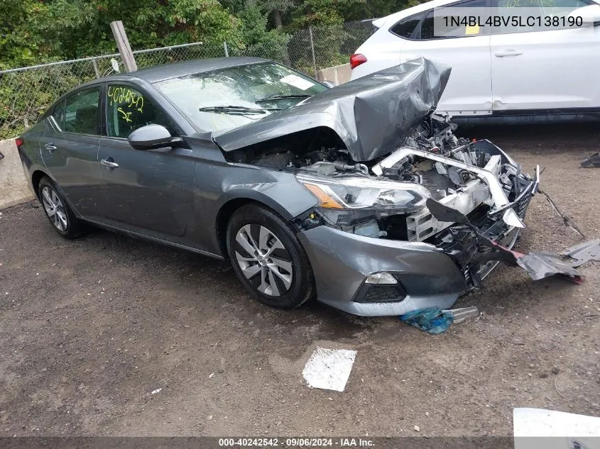 2020 Nissan Altima S Fwd VIN: 1N4BL4BV5LC138190 Lot: 40242542