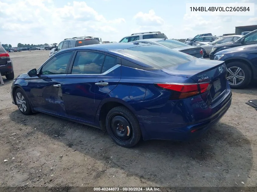 2020 Nissan Altima S Fwd VIN: 1N4BL4BV0LC260584 Lot: 40244073