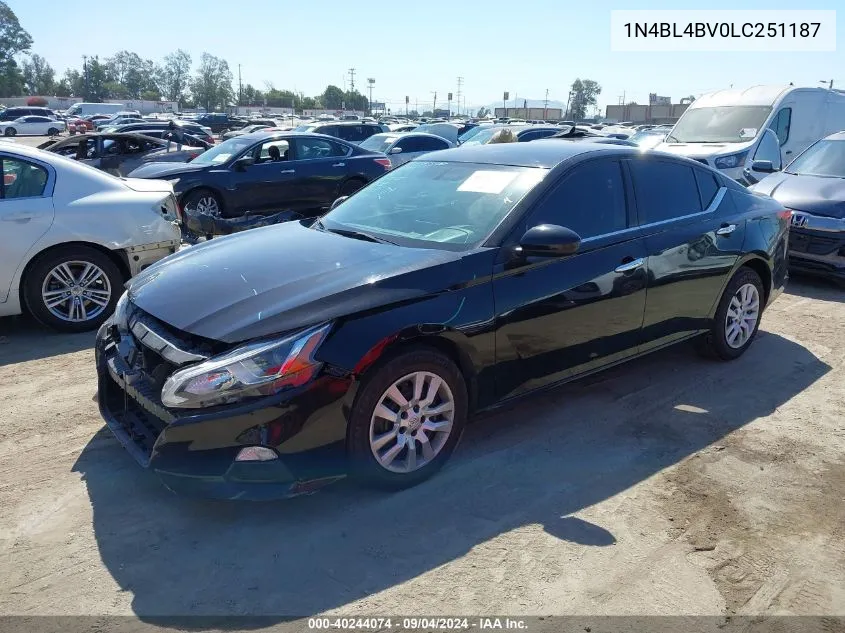 2020 Nissan Altima S VIN: 1N4BL4BV0LC251187 Lot: 40244074