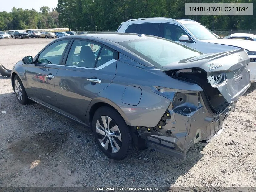 2020 Nissan Altima S Fwd VIN: 1N4BL4BV1LC211894 Lot: 40246431