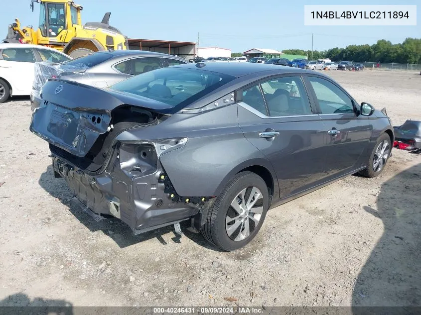 2020 Nissan Altima S Fwd VIN: 1N4BL4BV1LC211894 Lot: 40246431